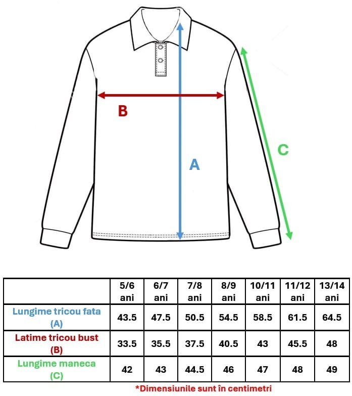 Bluză polo mânecă lungă SGCB copii